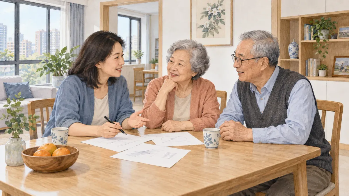 Illustrated home scene for Fall prevention at home: where to start