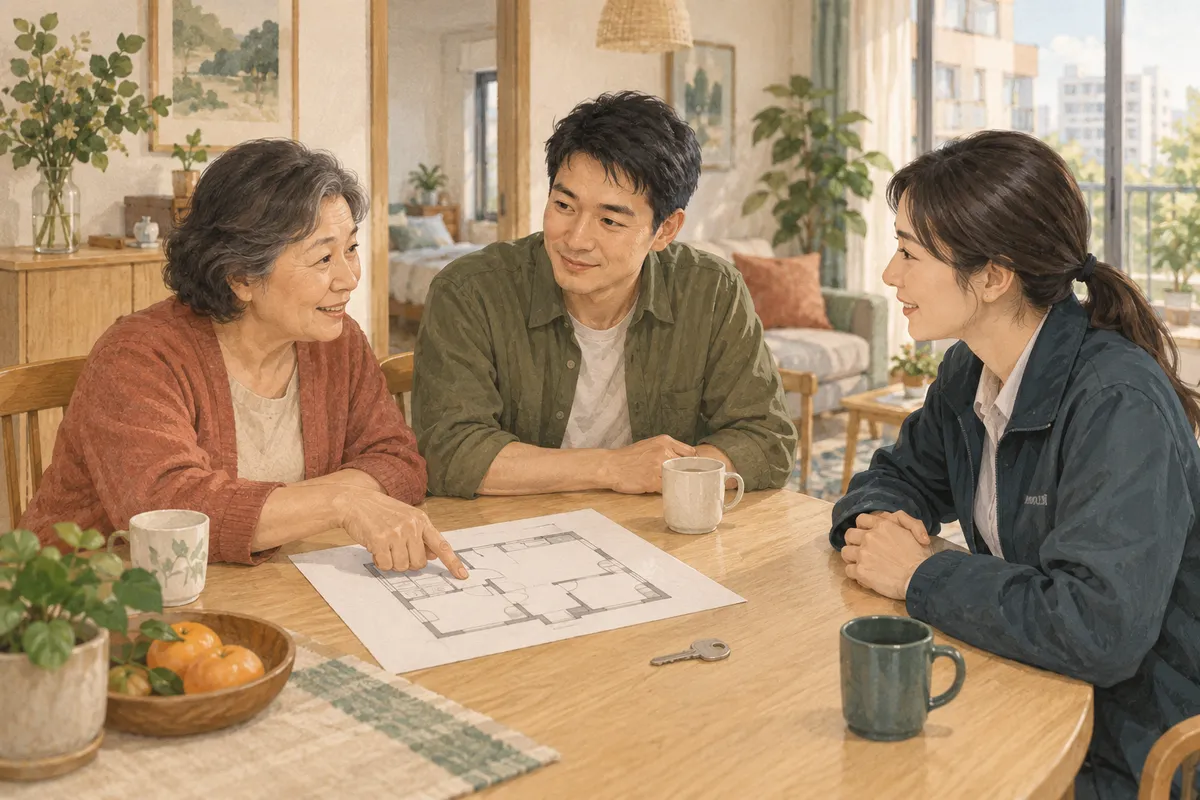 Illustrated home scene for Home safety in a rental: how to ask for repairs